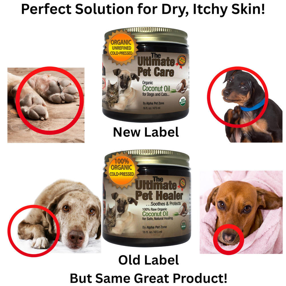 ALPHA PET ZONE Coconut Oil applied to elbows for smoother fur.