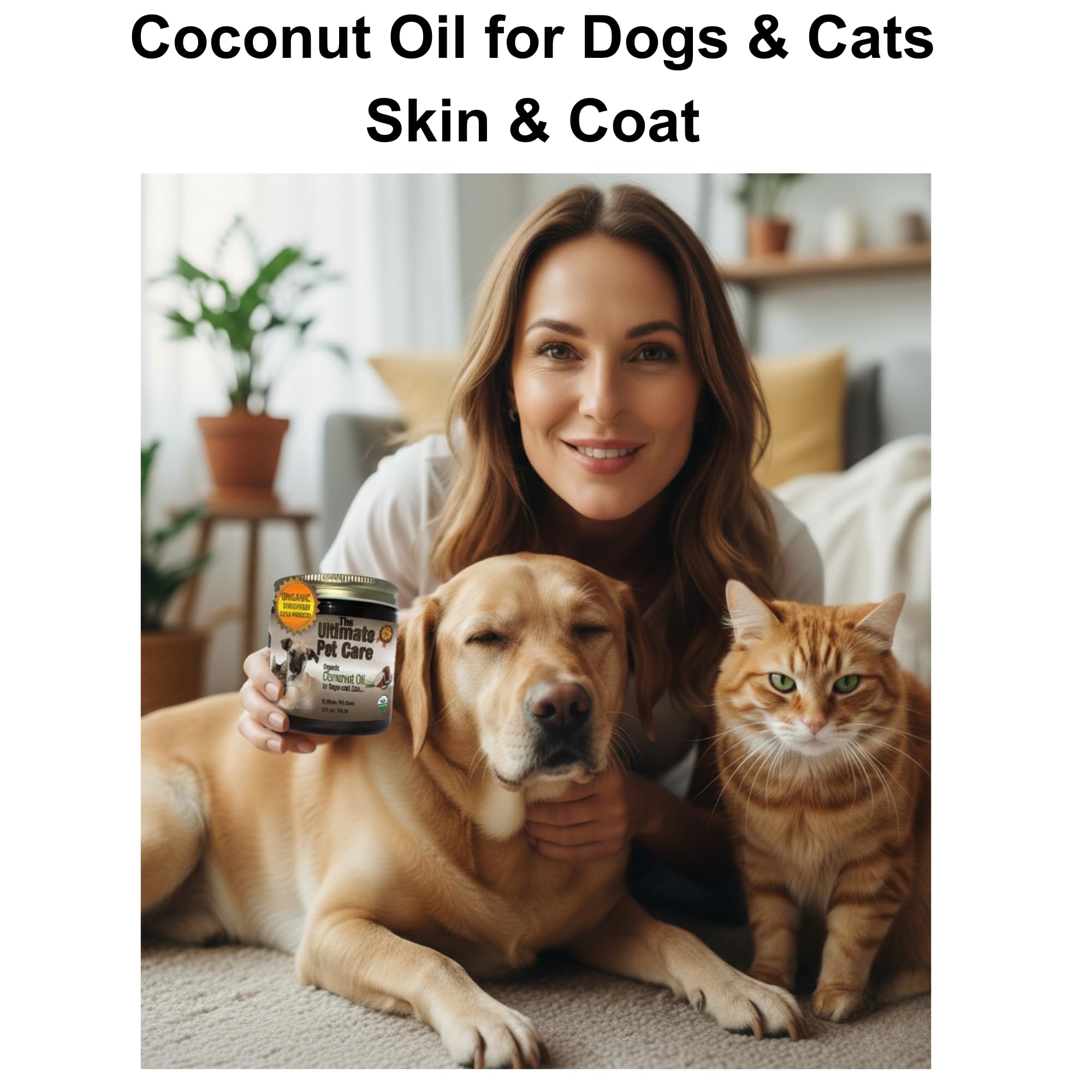 ALPHA PET ZONE Coconut Oil for paw care and dry skin relief.