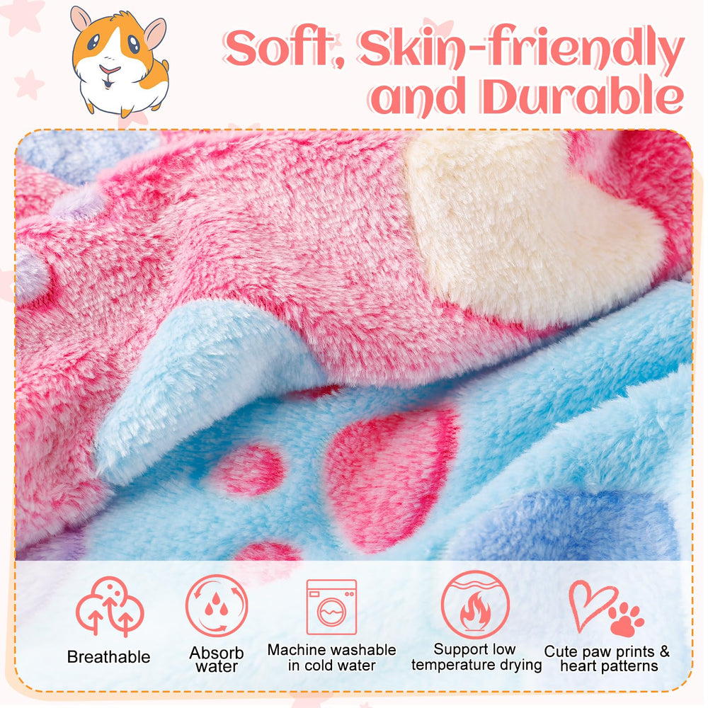 Alphatool Guinea Pig Blanket paw-print-heart design for engaging habitat
