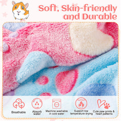 Alphatool Guinea Pig Blanket paw-print-heart design for engaging habitat