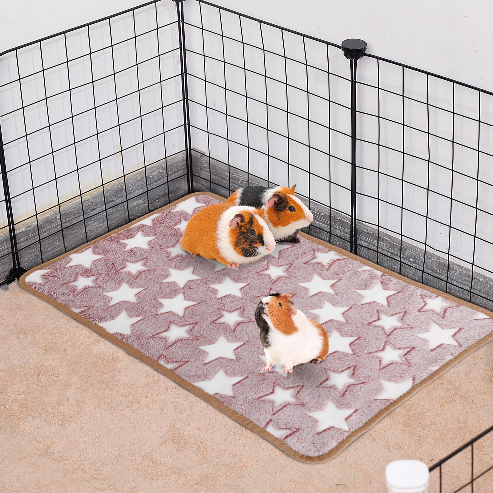 Alphatool Guinea Pig Blanket wash care shows machine washable and low heat drying.