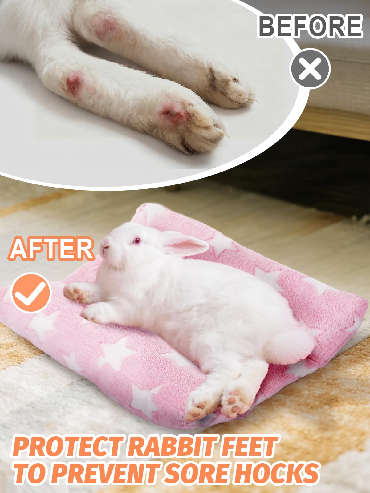 Alphatool Soft Bunny Bed flannel material: skin-friendly softness.