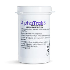AlphaTrak 3 blood drop 0.3uL demonstrates tiny-sample testing capability.