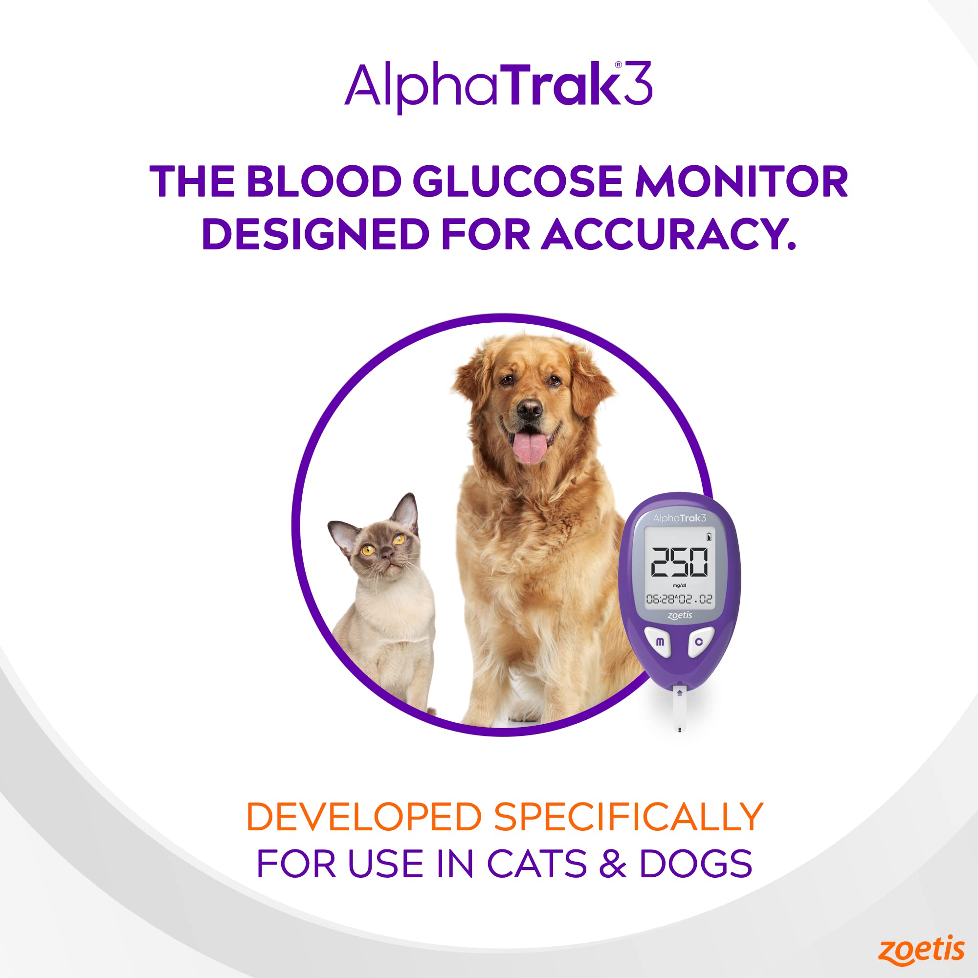 AlphaTrak 3 paw pad sampling for flexible at-home testing.