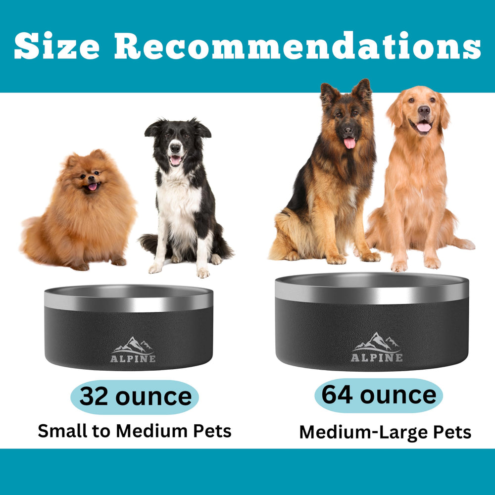 ALPINE 32-ounce capacity bowls suit small and medium pets well.