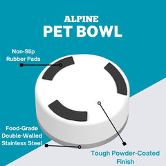 ALPINE double-walled insulated bowls keep water cool and food warm.