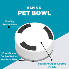 ALPINE non-slip bottom bowls prevent spills during pets' meals.