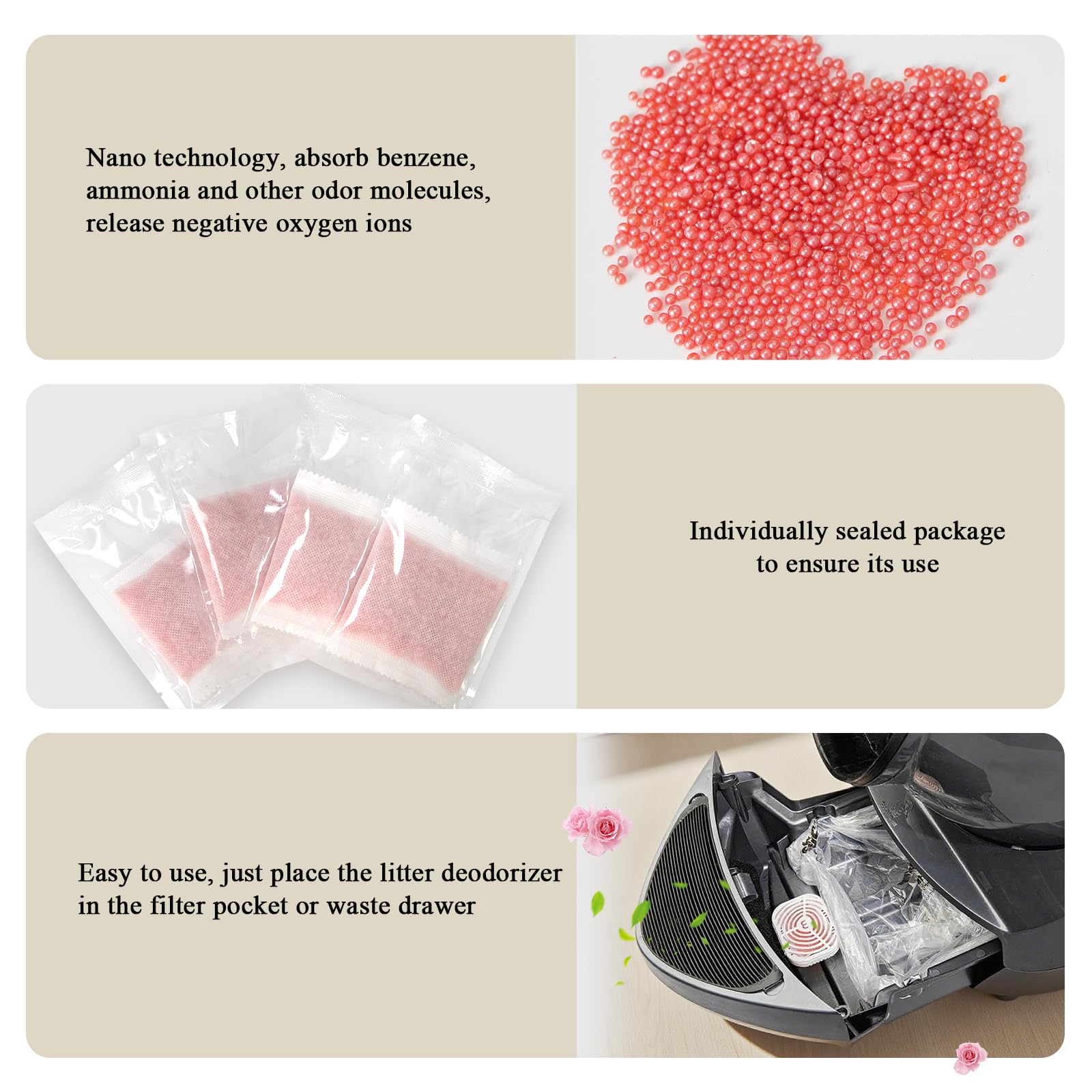 ALS AILISUO Litter Robot 4 filter pocket refill reduces smells between cleanings.