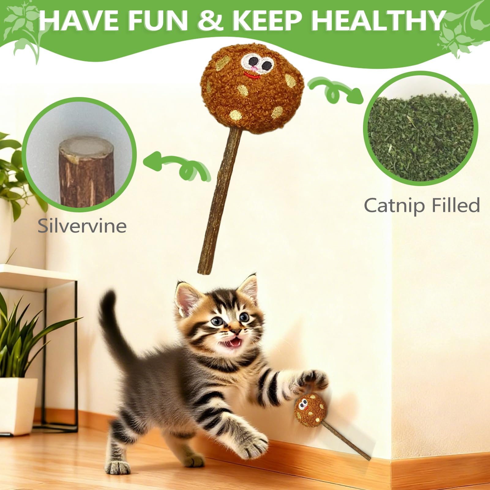 ALTABOMBA Catnip Lollipops Indoor Fun promote playful exploration and exercise