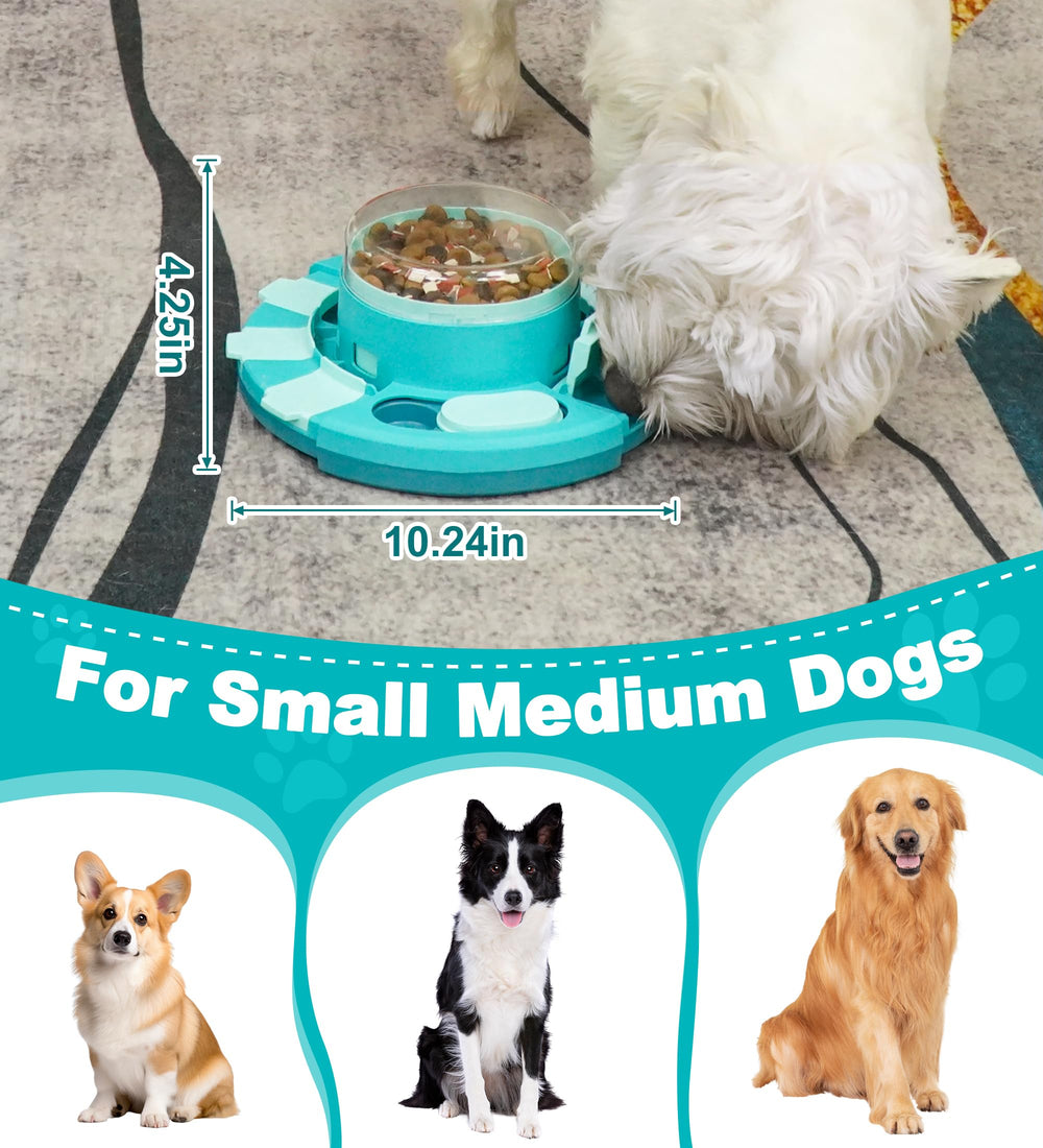 Aluckmao dog dining slow-feeding mode encouraging calm mealtime.