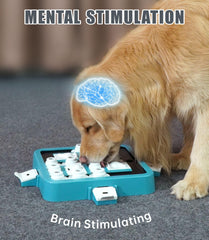 Aluckmao dog puzzle toy green in action promotes problem-solving during play.