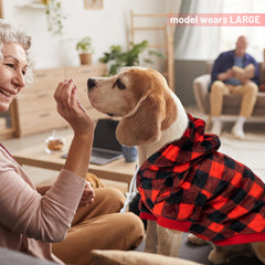 ALUZAEMO dog hoodie with pocket and leash-hole, convenient for walks.