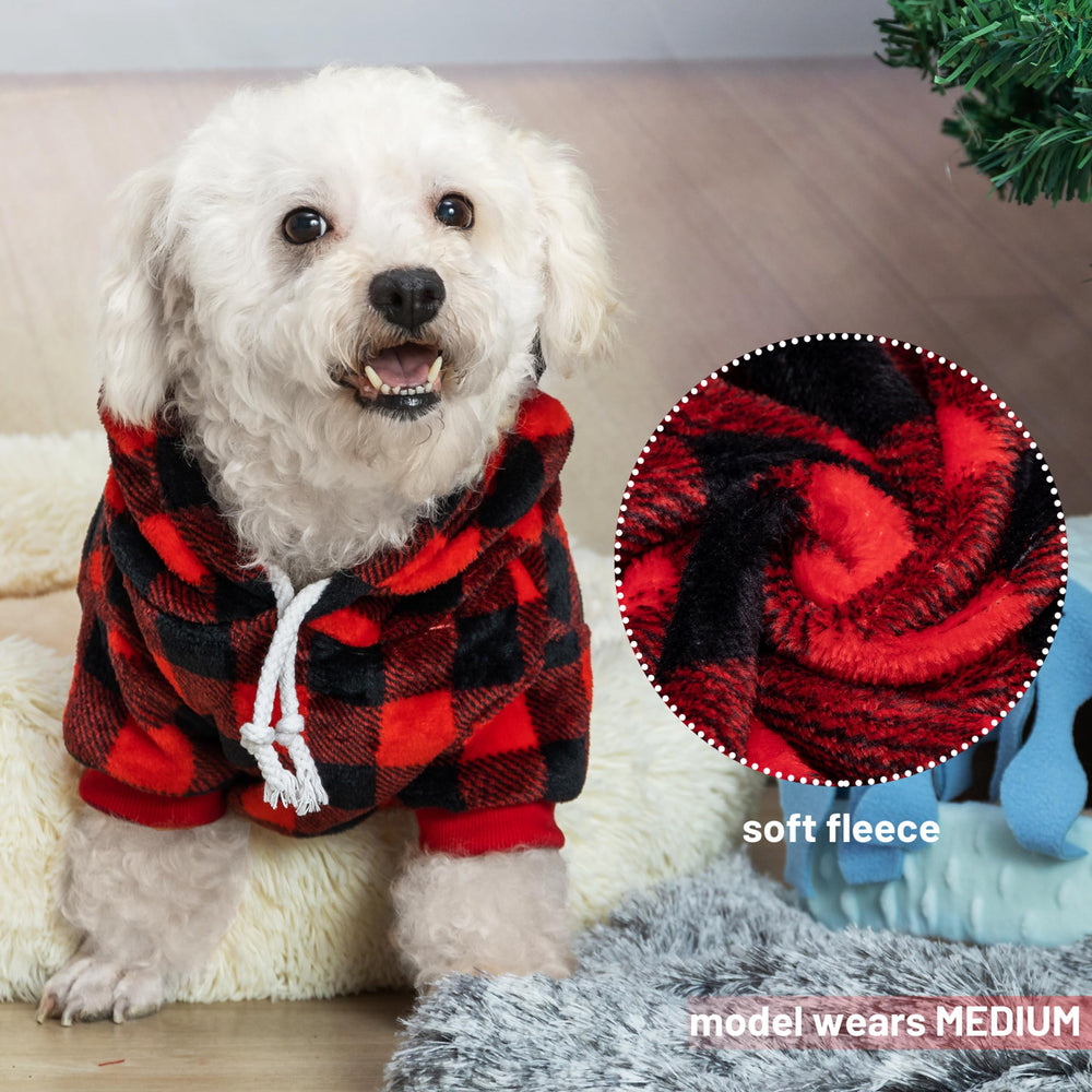 ALUZAEMO purple dog hoodie, cozy fit for festive photos.