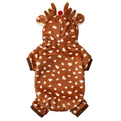 ALUZAEMO dog pajamas in reindeer pattern for warm festive comfort