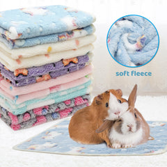 ALUZAEMO guinea pig blanket in a cage with a plush, inviting look.
