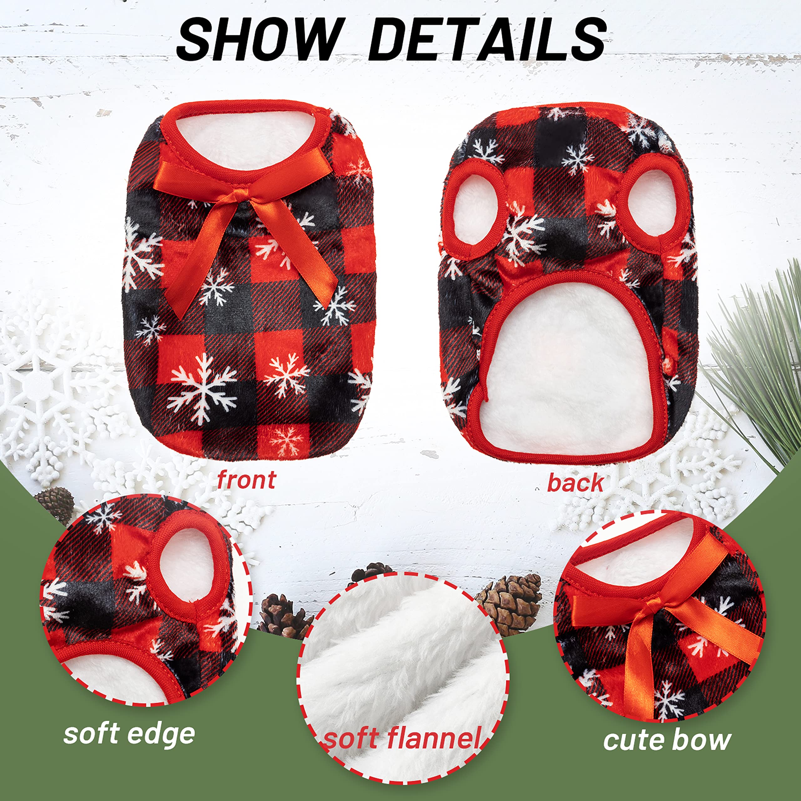 ALUZAEMO Guinea Pig Clothes size guide with neck, chest, and back measurements