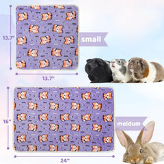 ALUZAEMO fleece blanket used as sleeping mat inside a small animal cage.