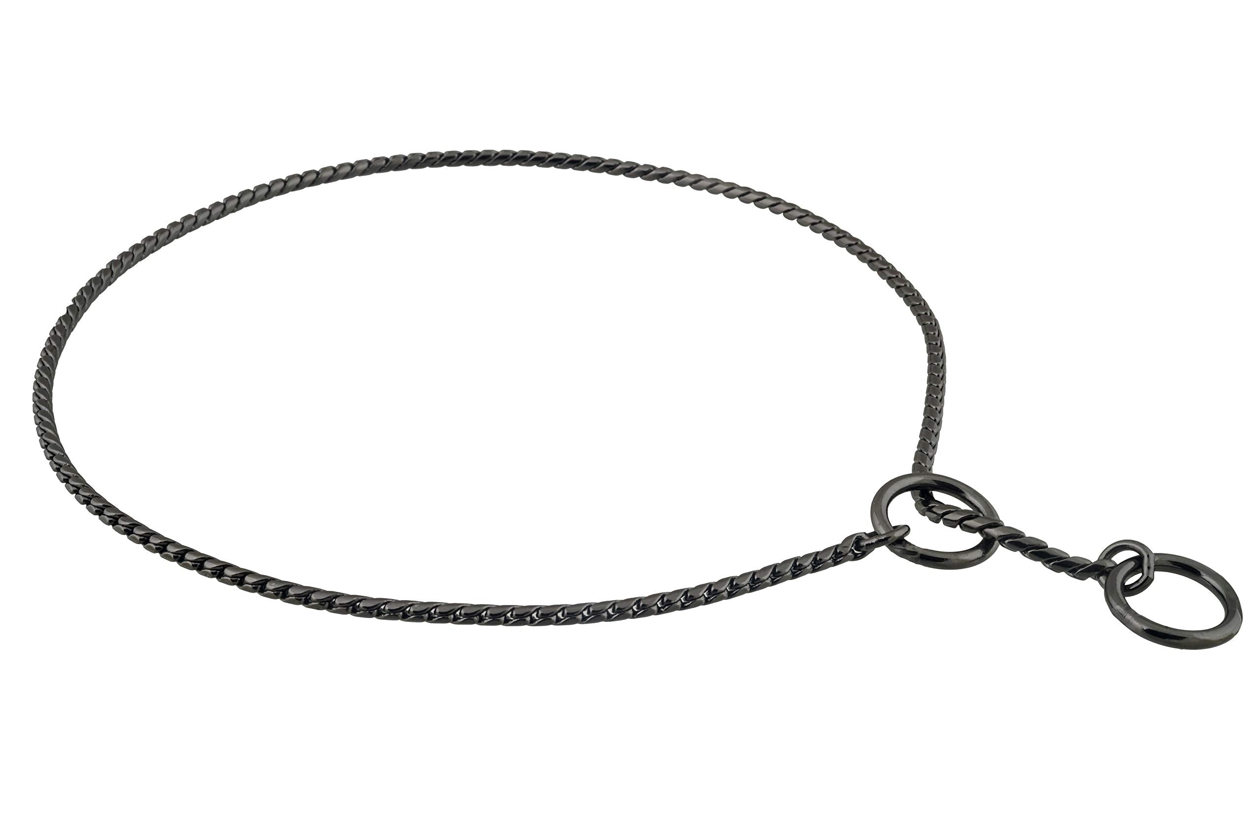 Alvalley metal chain dog show collar black closeup highlights polished finish for show-ready elegance
