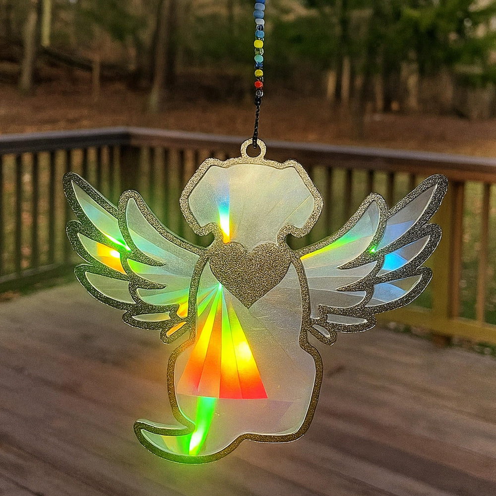 AlweizU angel rainbow bridge suncatcher invites gentle warmth and memory.