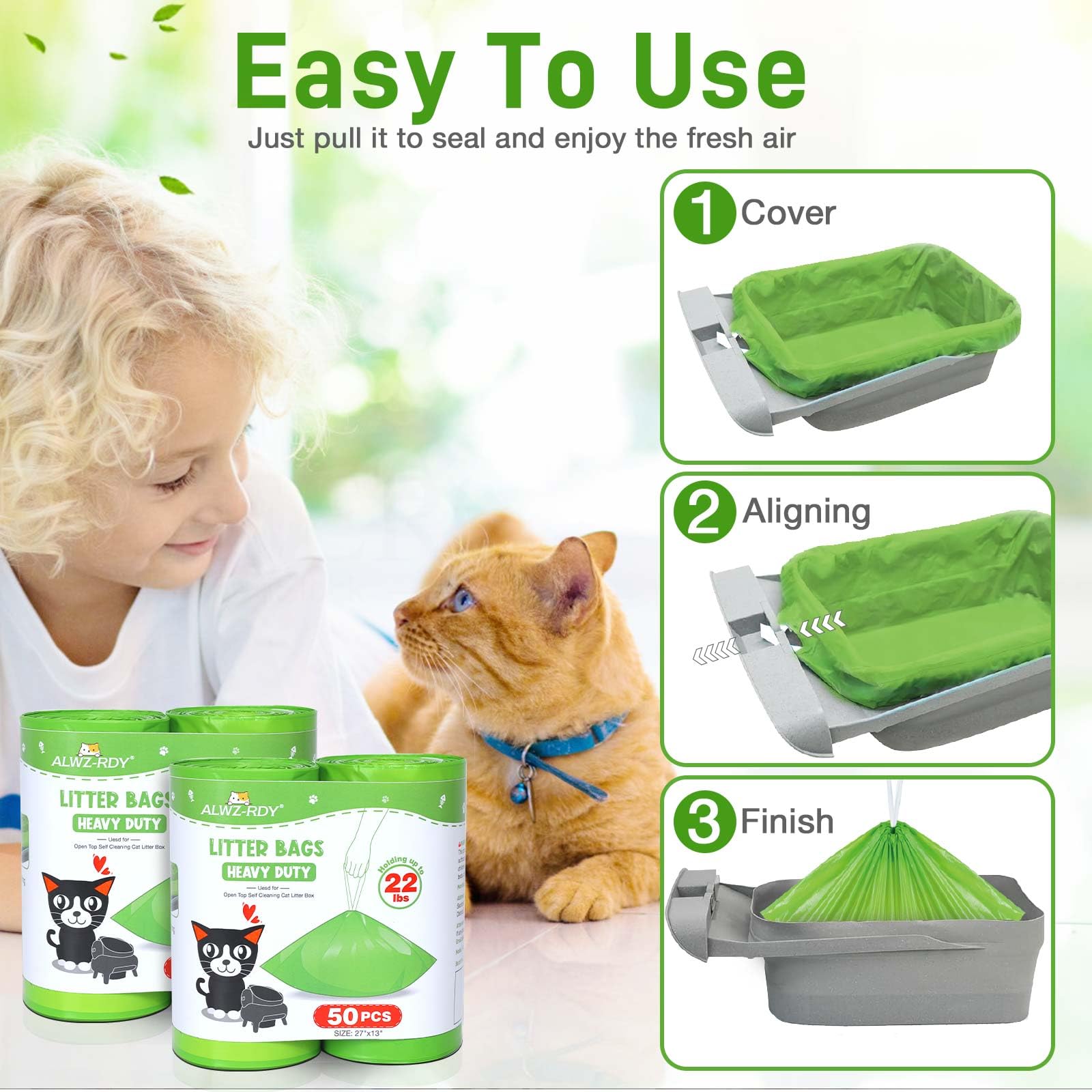 ALWZ-RDY 4-roll value pack offers 100 bags for multi-cat homes.