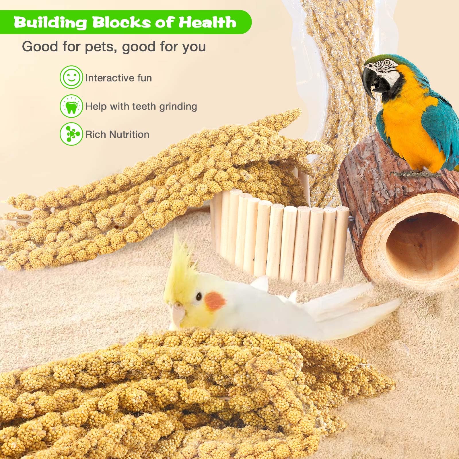 ALWZ-RDY Small Pet Snack for Rodents shows versatile millet use