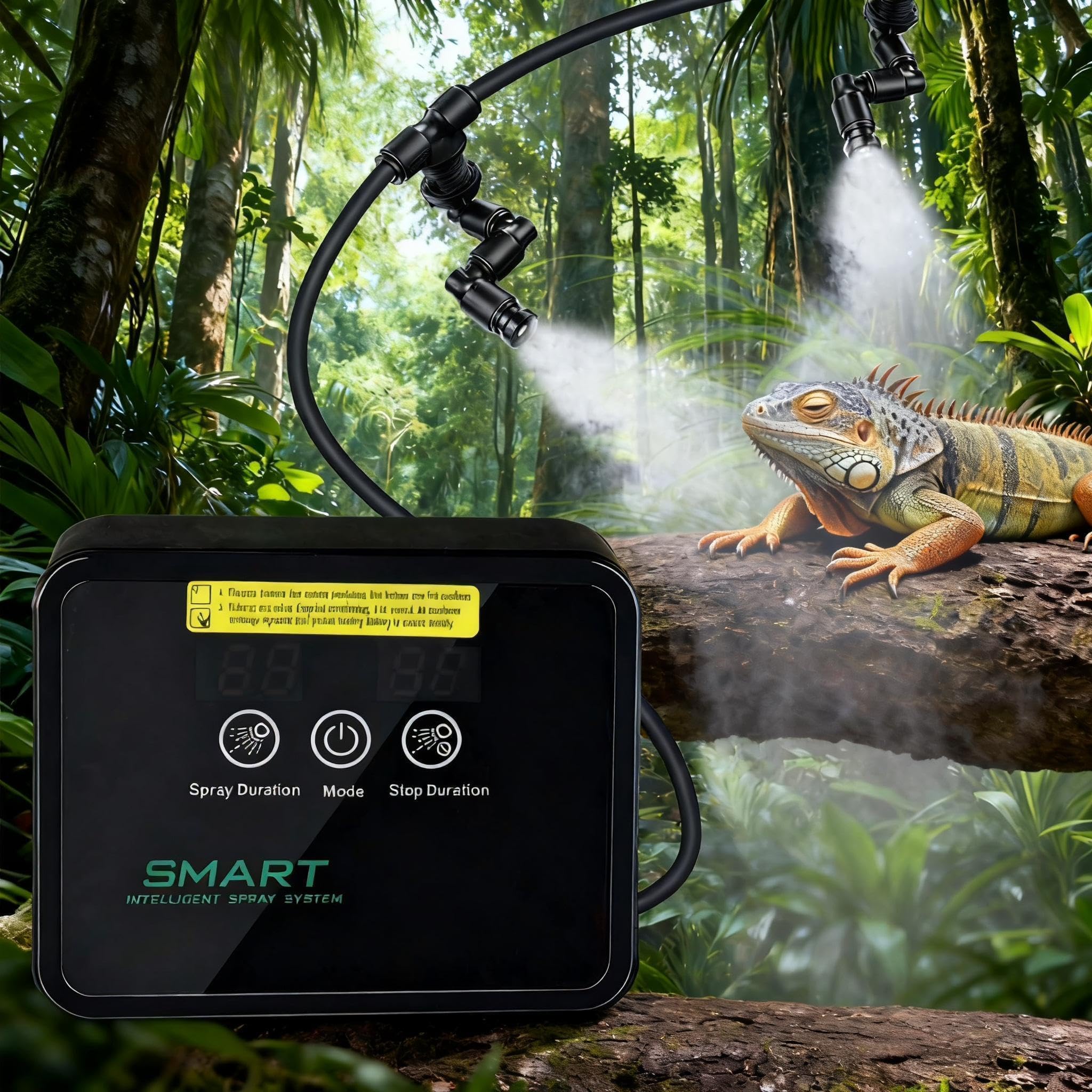 AlxamolTools Reptile Mister System setup demonstrates automated humidity for terrariums.