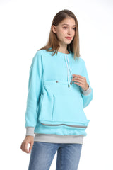 ALYC Cat Dog Carrier Hoodie pouch inside liner emphasizes easy cleaning and pet comfort