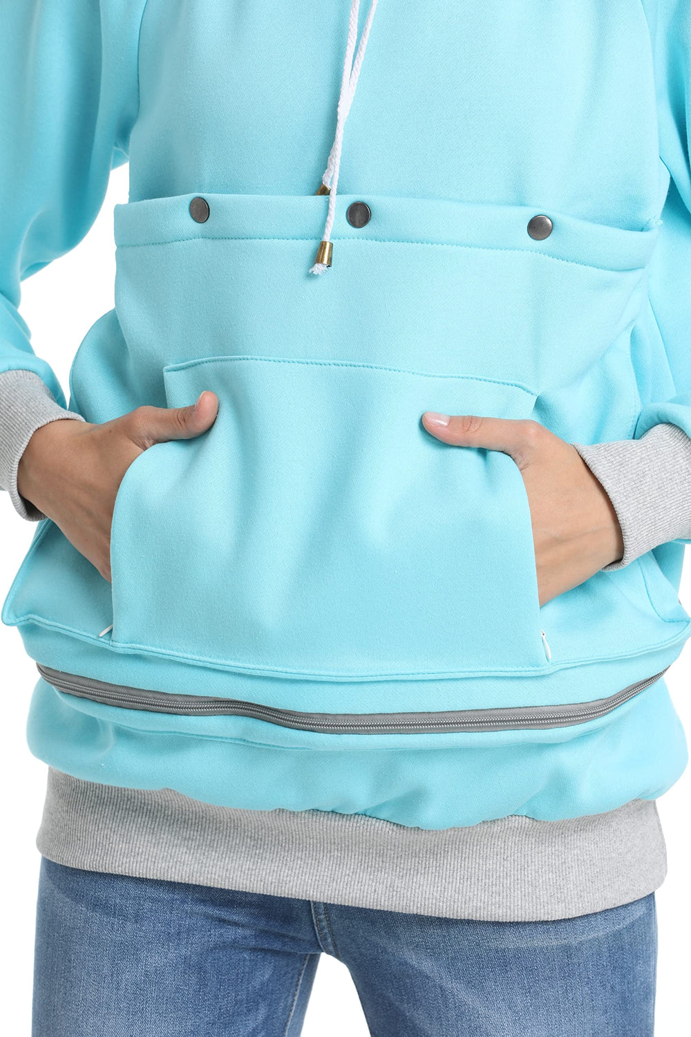 ALYC Cat Dog Carrier Hoodie sky blue color option highlights soft fabric and versatile styling
