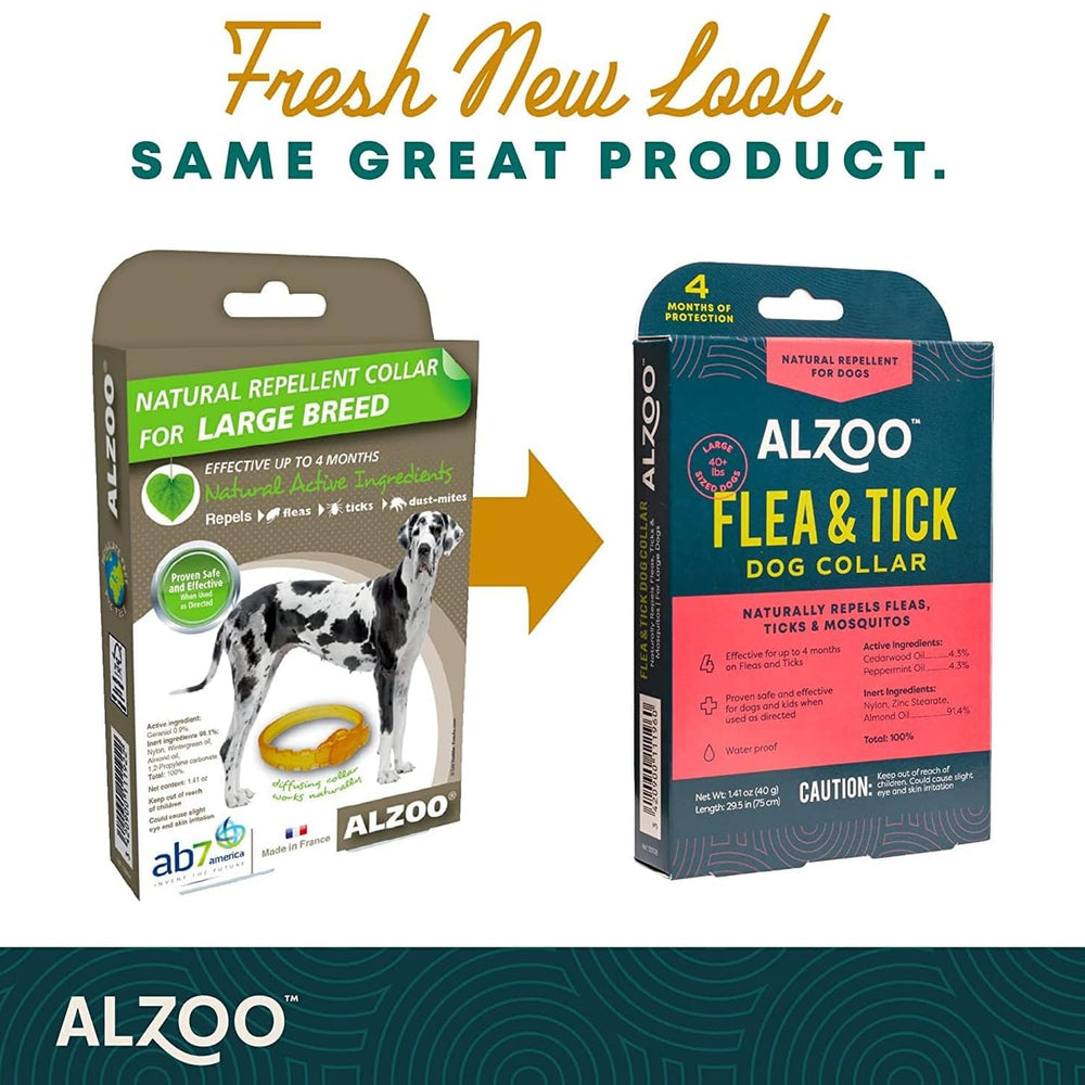 ALZOO dog collar on dog shows large-dog fit and comfort.