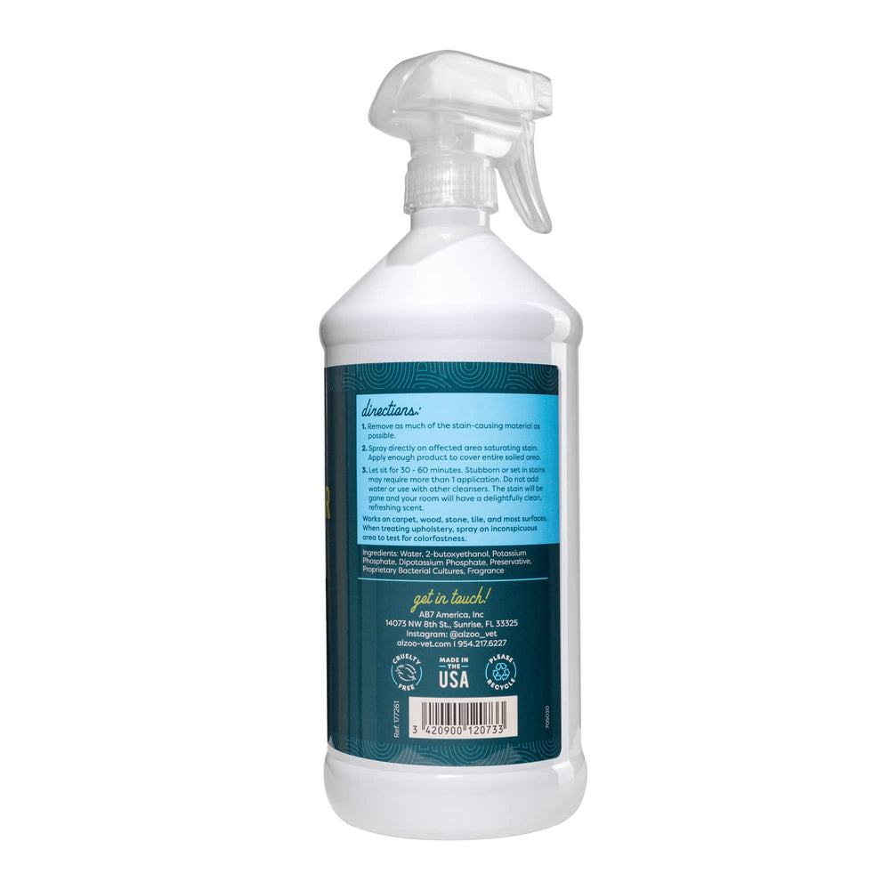 ALZOO uses enzymes and probiotics for deep stain breakdown and odor neutralization