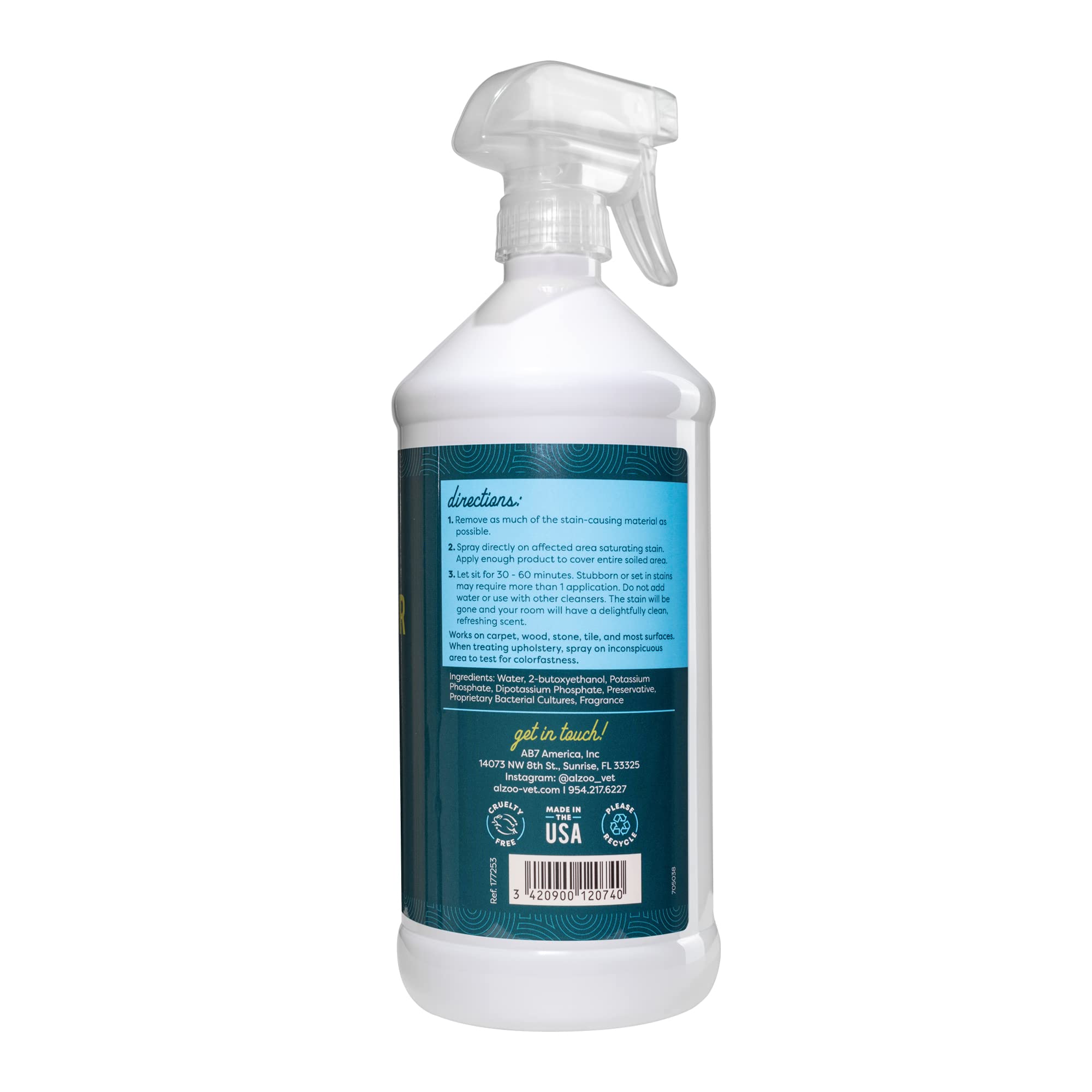 ALZOO enzymes-probiotics highlight eco-friendly cleaning power for pet areas.