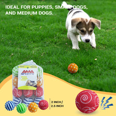 AMA SPORT durable squeaky ball with fabric cover for safe fetching by small dogs
