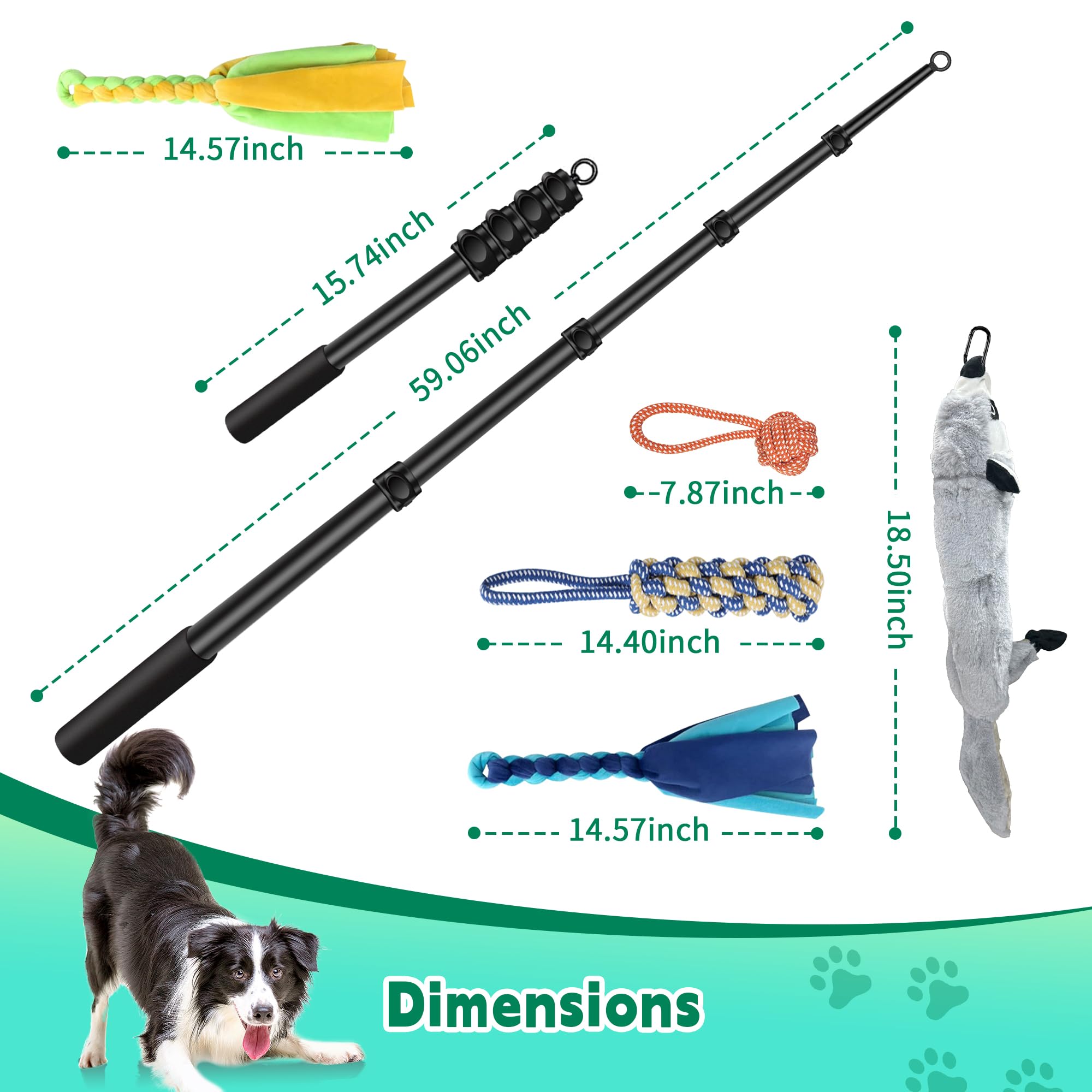 AmaCielo Flirt Pole with storage bag enables easy park or yard play on the go.