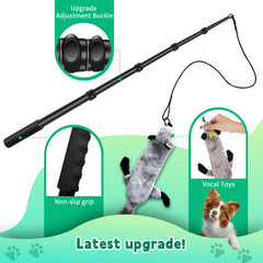 Retractable AmaCielo Flirt Pole extends to 59 inches for flexible outdoor exercise.