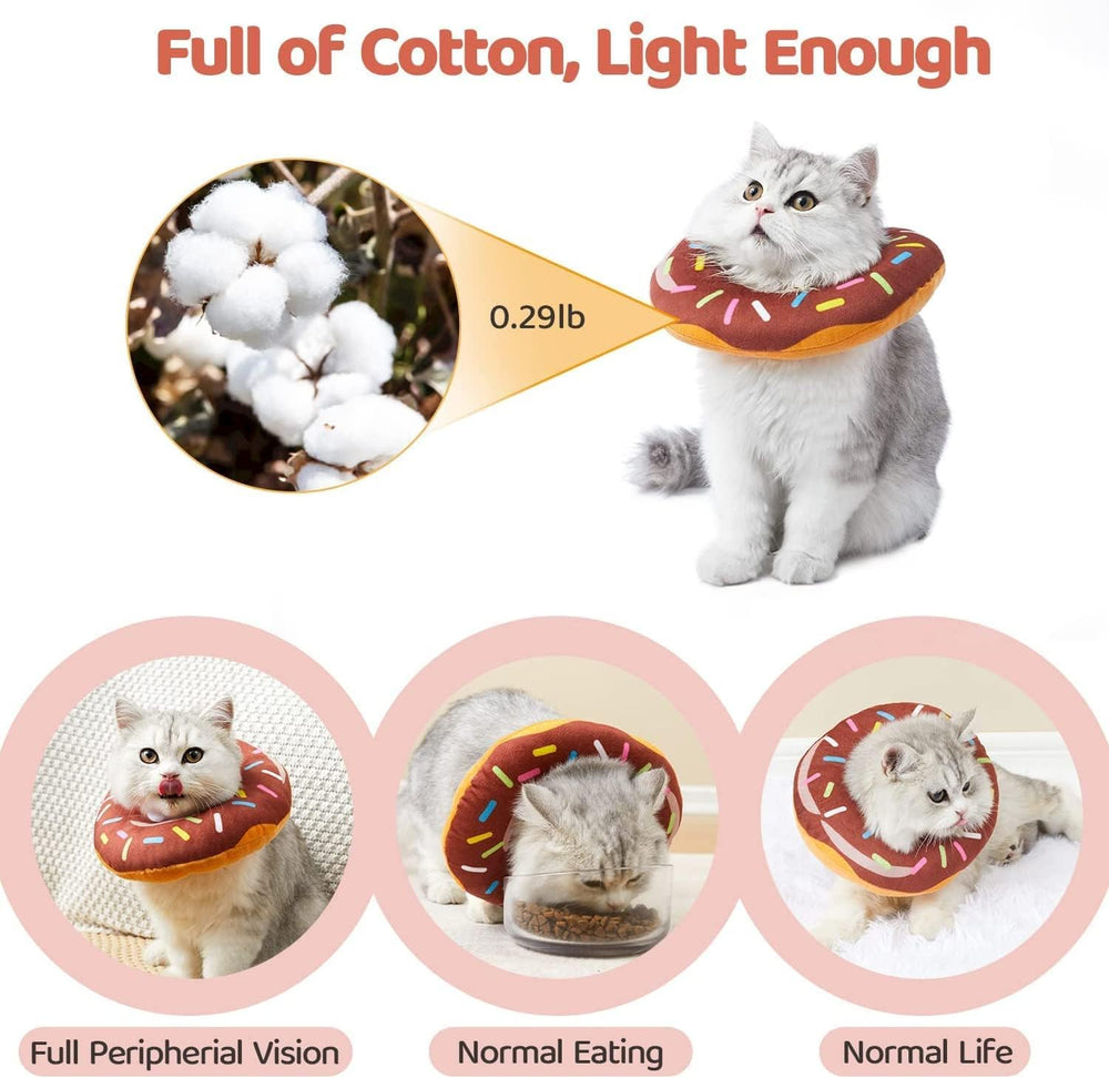 Amakunft cat-recovery-collar side view emphasizes lightweight, breathable fabric for all-day wear.