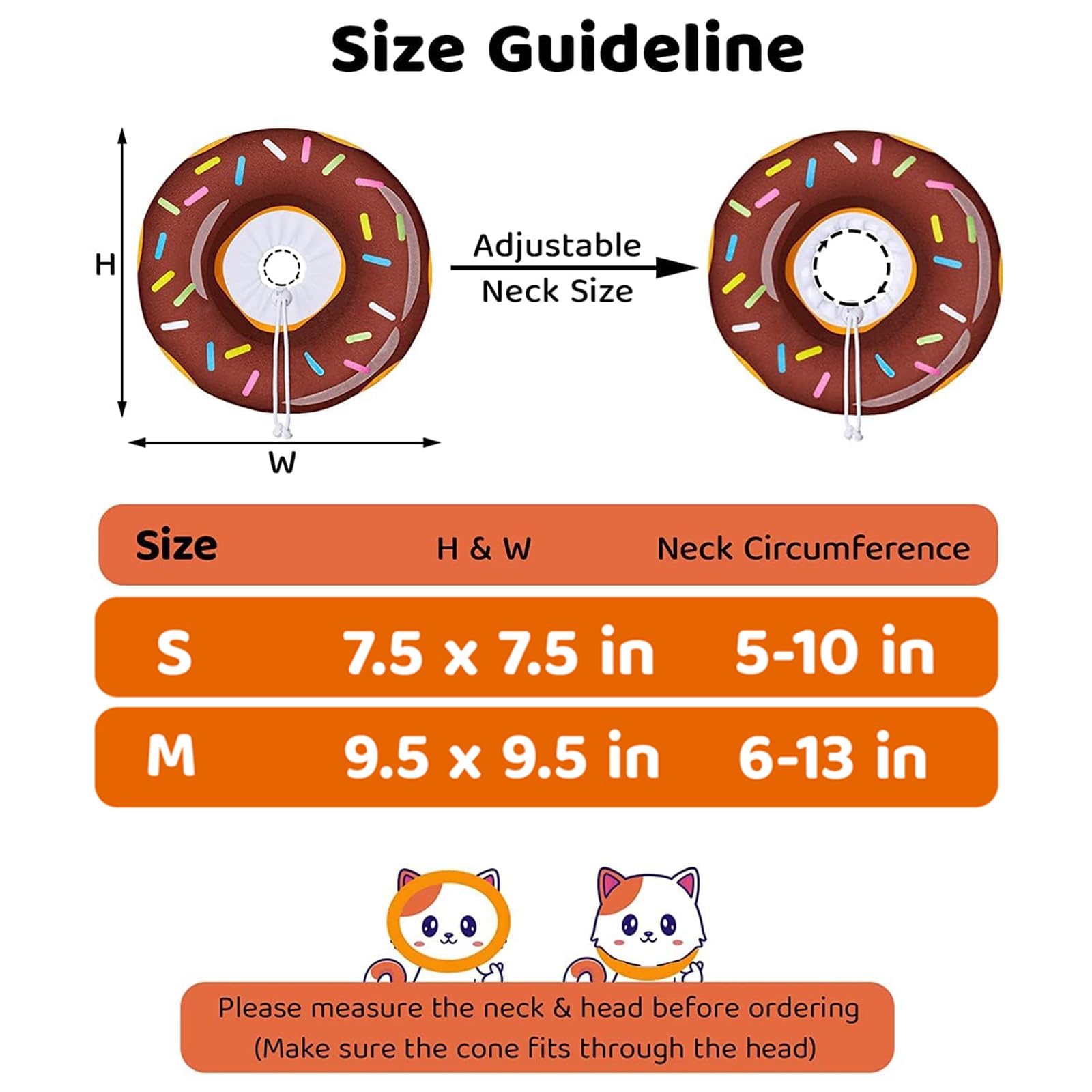 Amakunft donut cat cone close-up highlights soft material and comfortable wear.