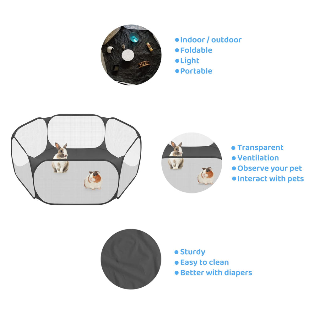 Amakunft playpen folded compact for easy transport and storage.