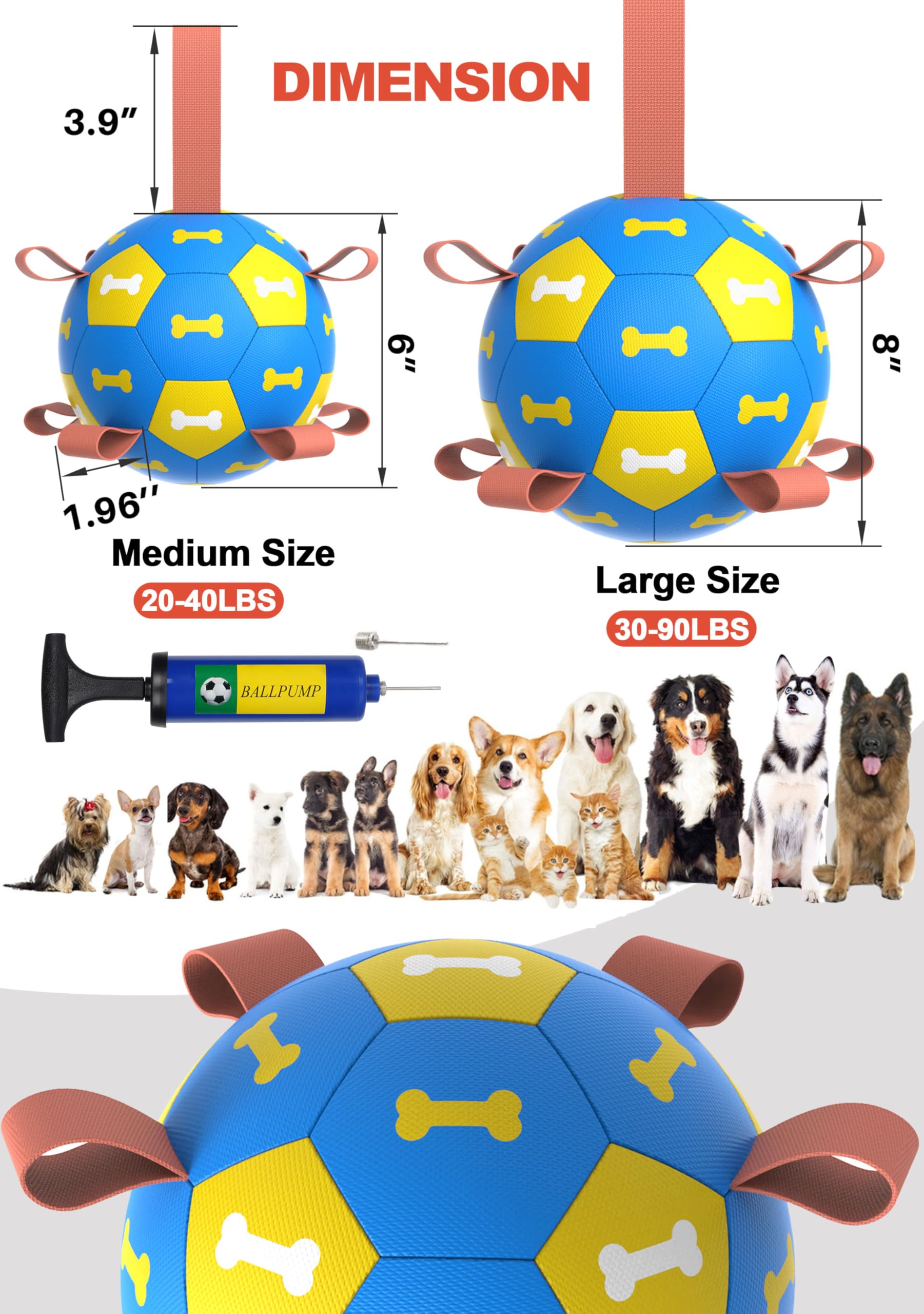 Amasiver 8-inch dog ball provides buoyant fetch in water.