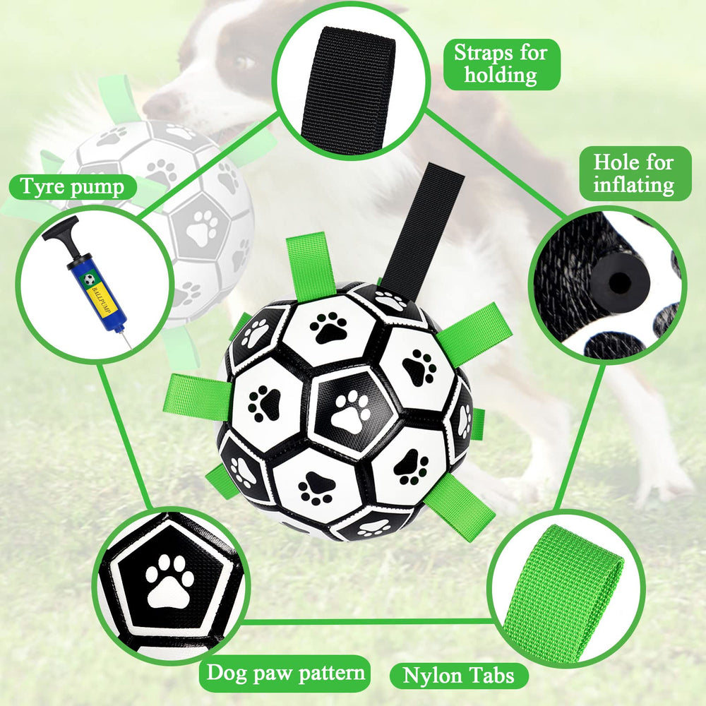 Amasiver dog soccer ball packaging looks gift-ready for birthdays.