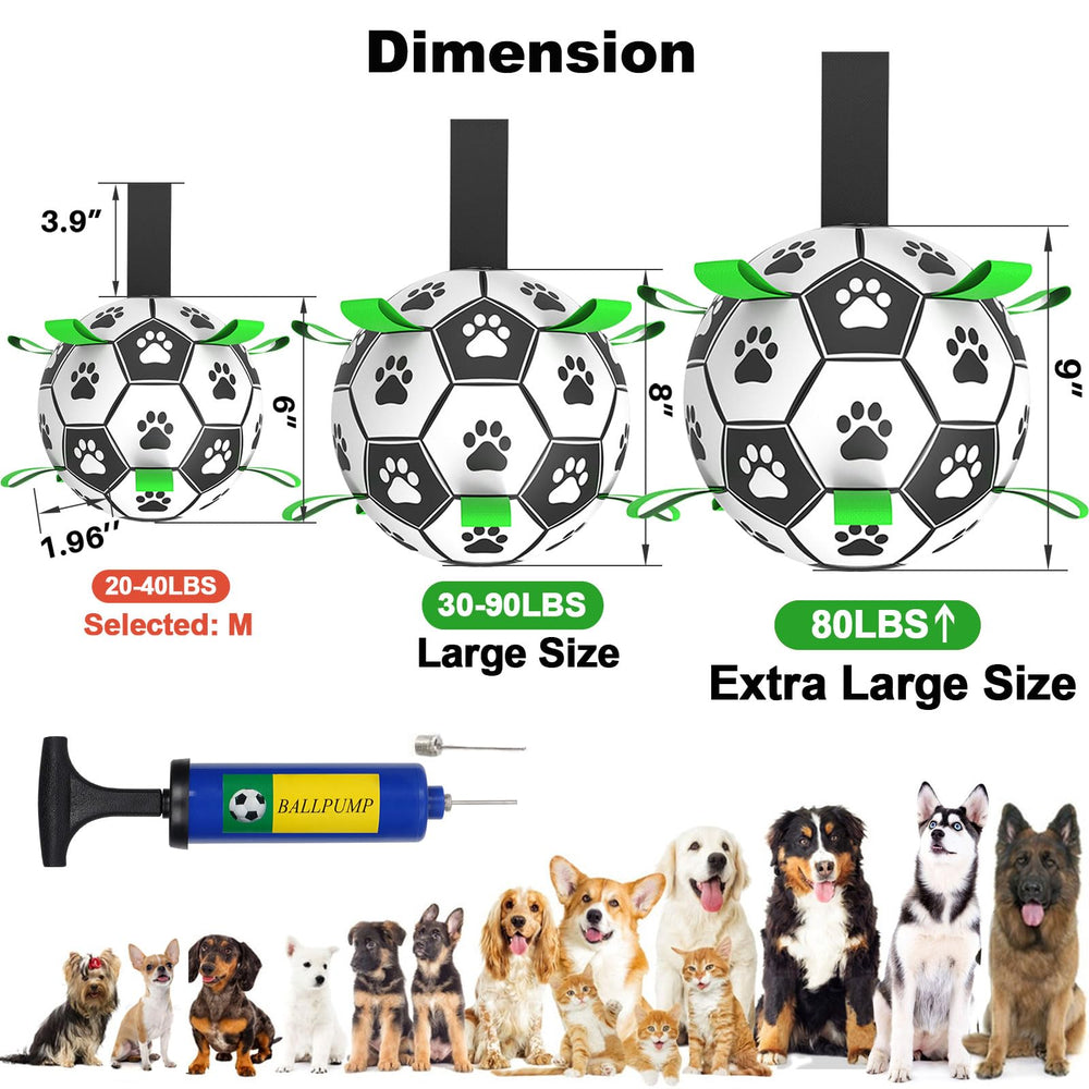 Amasiver ball promotes tug-of-war and training during play sessions.