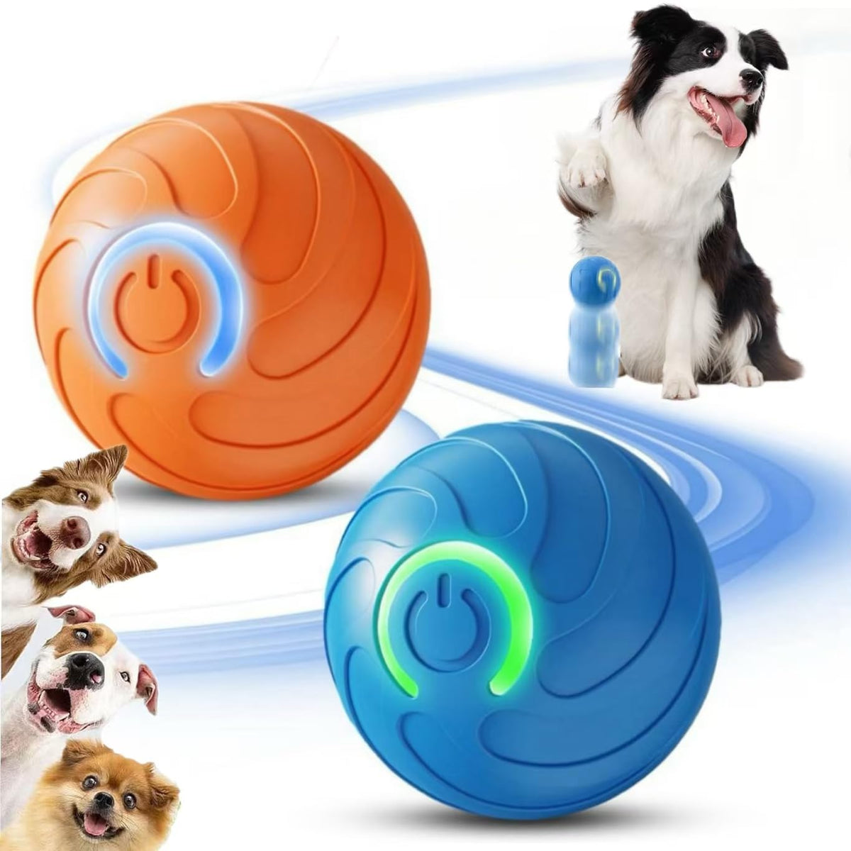 AMATFFUG Smart Jumping Ball rolling and bouncing for engaging dog play and exercise.