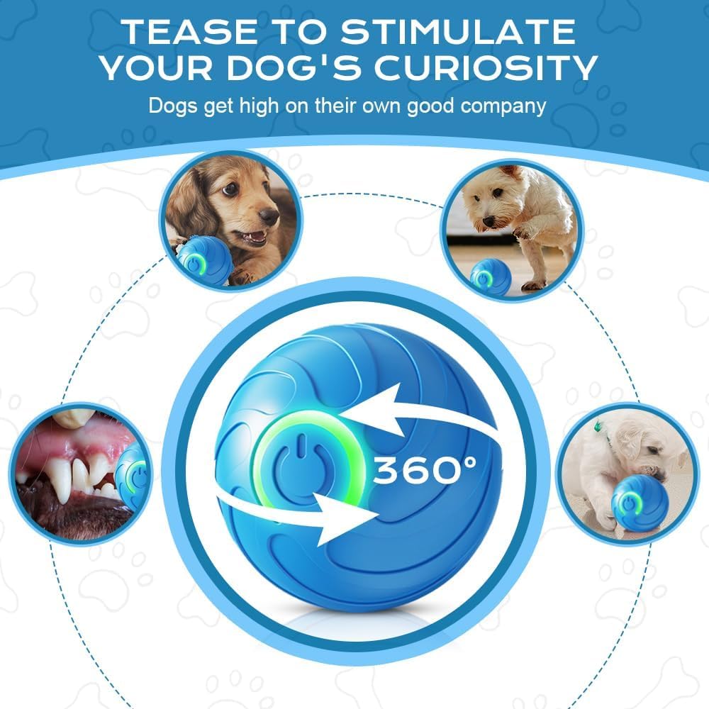 AMATFFUG USB-charging dog ball enables easy recharging between play sessions.