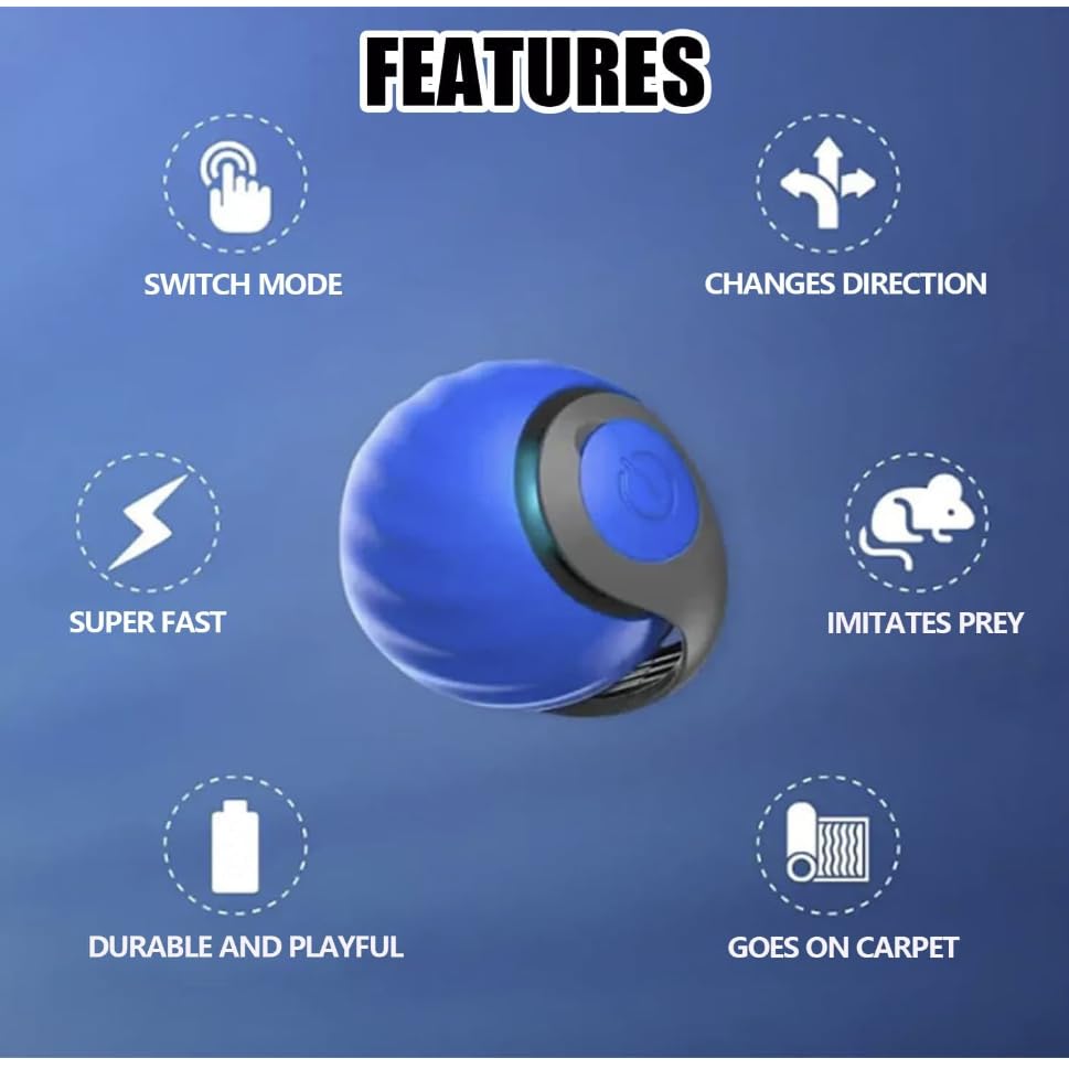 AMATFFUG Speediest Tail 2.0 cat toy ball durable bite-resistant for lasting fun
