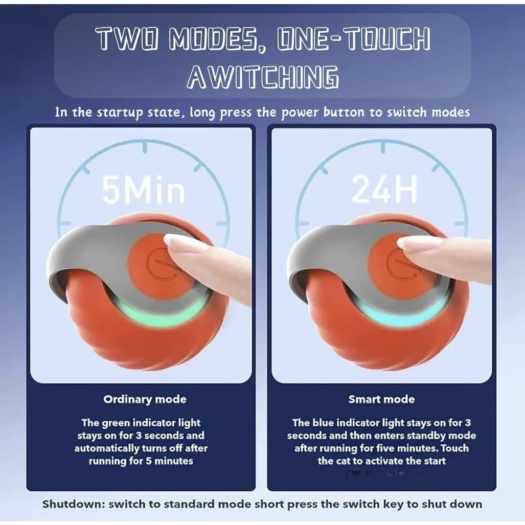 AMATFFUG Speediest Tail 2.0 cat toy ball easy-clean surface for daily use