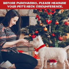 Amaxiu pet Santa scarf on a cat to add festive vibes and secure fit.