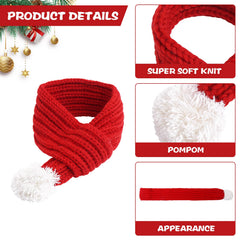 Amaxiu red knit scarf with white pom poms enhances holiday photos and warmth.