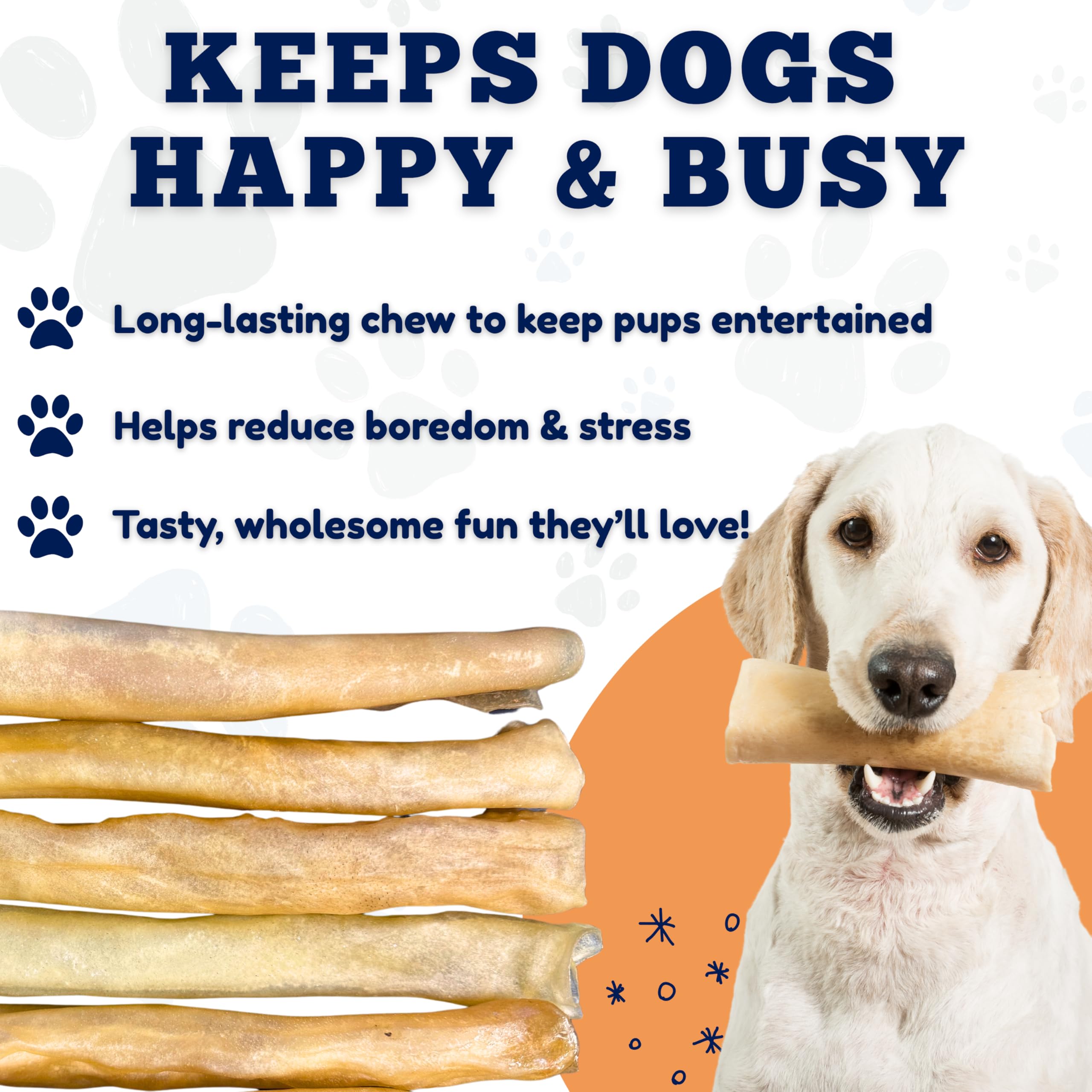 Amazing Dog Treats 12in chew assembly demonstrates long engaging chews for enrichment