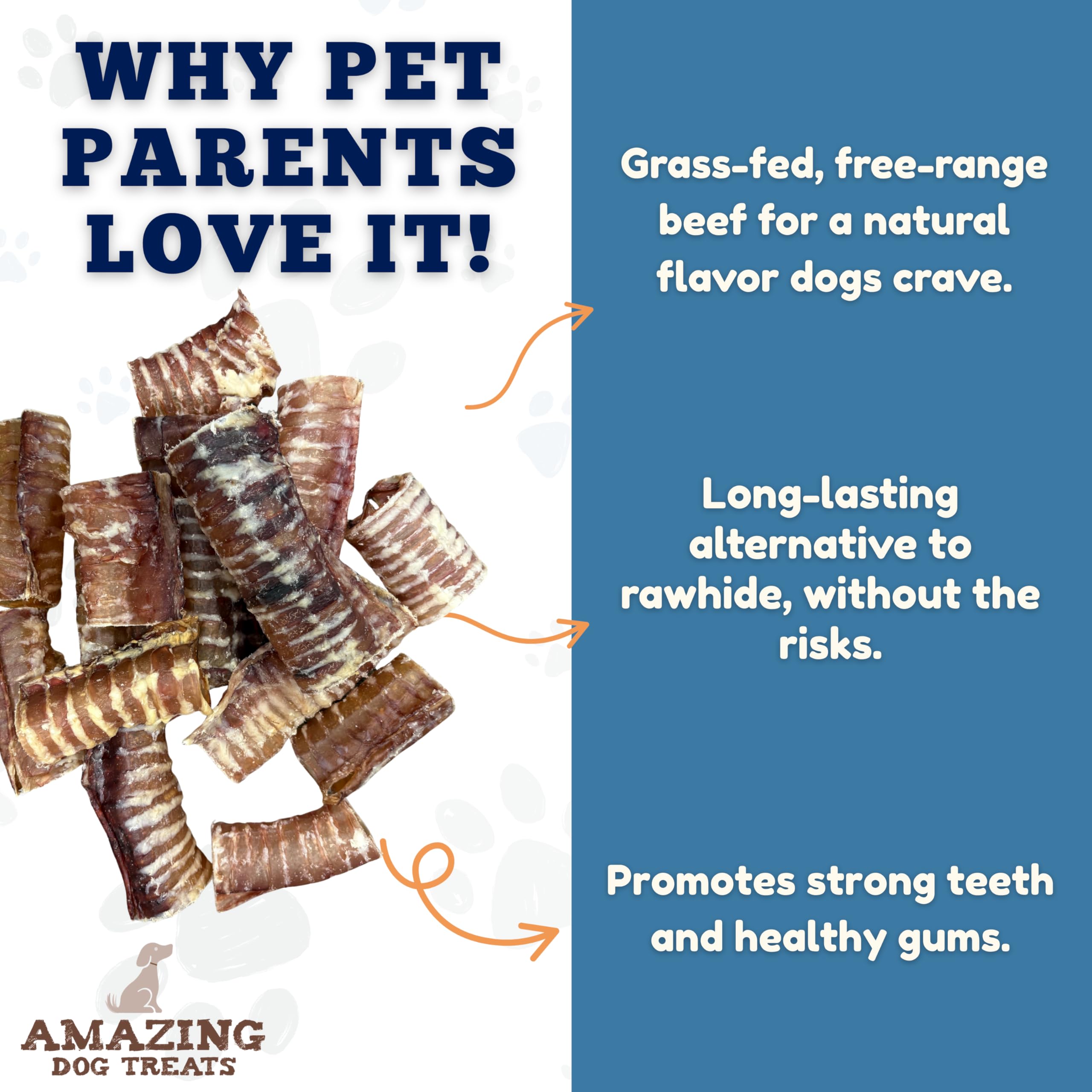 Amazing Dog Treats 6-inch beef trachea chew ready for dogs.
