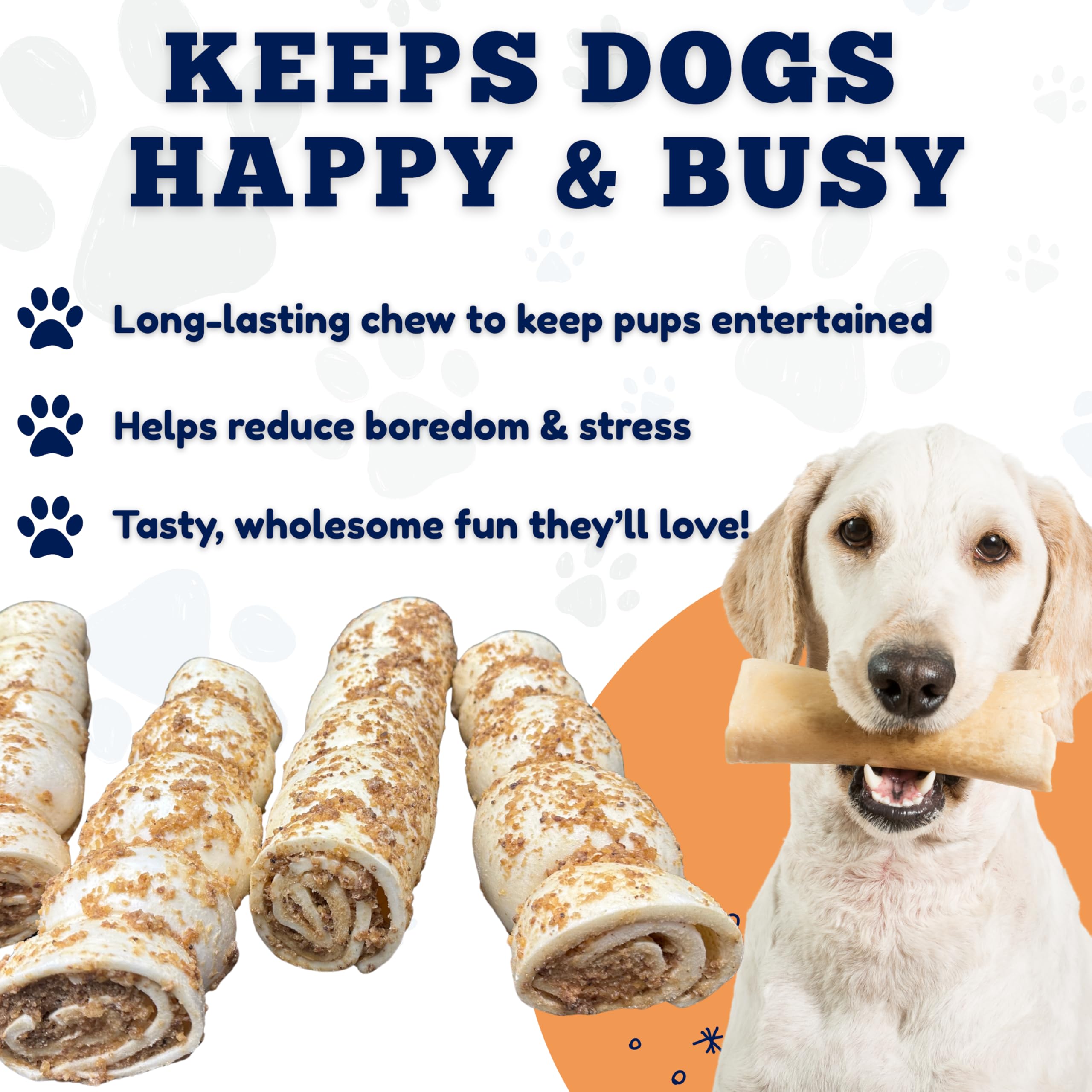 Amazing Dog Treats Beef Cheek Rolls Mega Thick 5-6 inch canine retriever rolls.