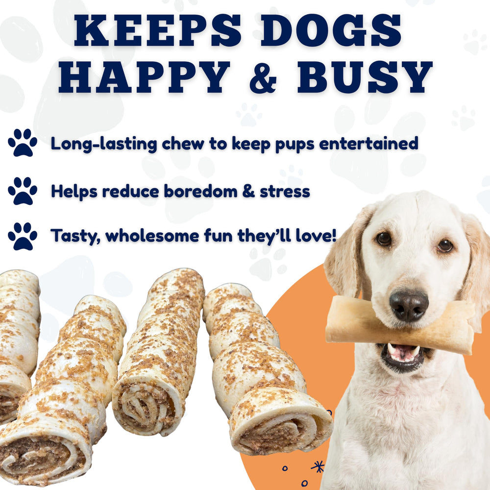 Amazing Dog Treats Beef Cheek Rolls Mega Thick 5-6 inch canine retriever rolls.